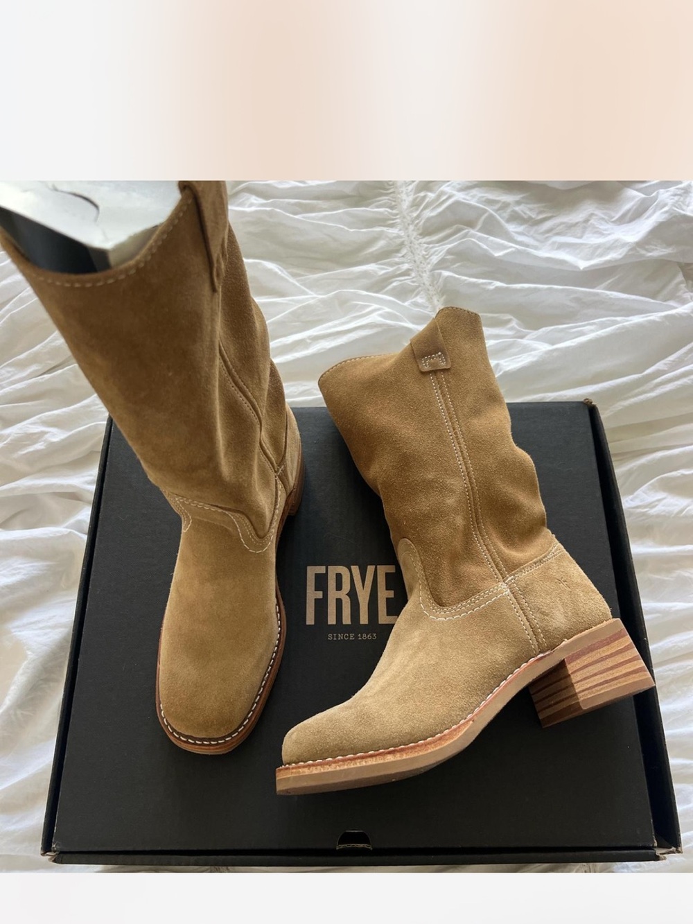 Frye Suede Campus 12R Boots